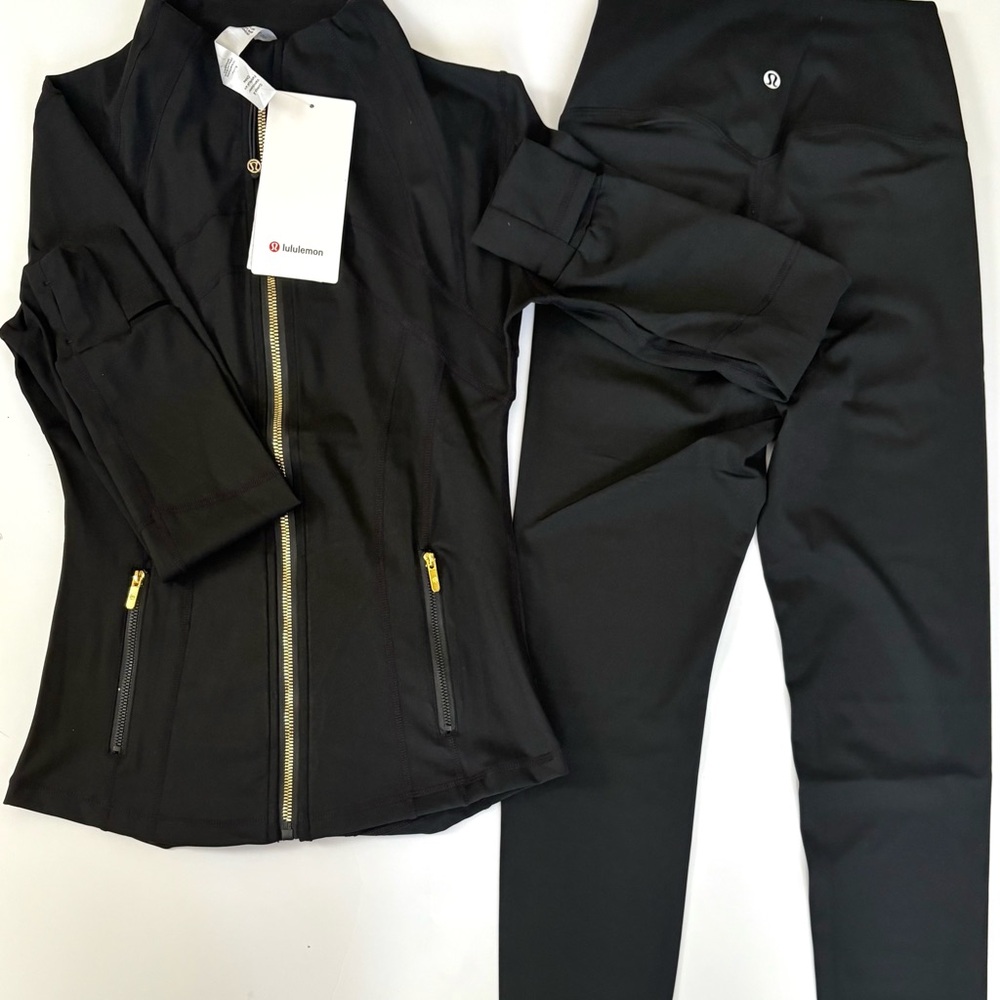 lululemon athletica Black Leggings and Jacket Set size 4